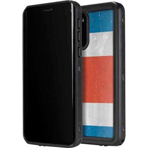 Costa Rican Flag Distressed Galaxy S20 Plus Waterproof Case